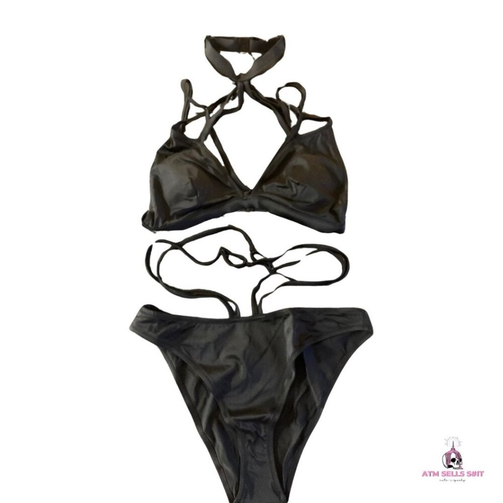 NWT Killstar Sereia Black Pentagram Bikini MD